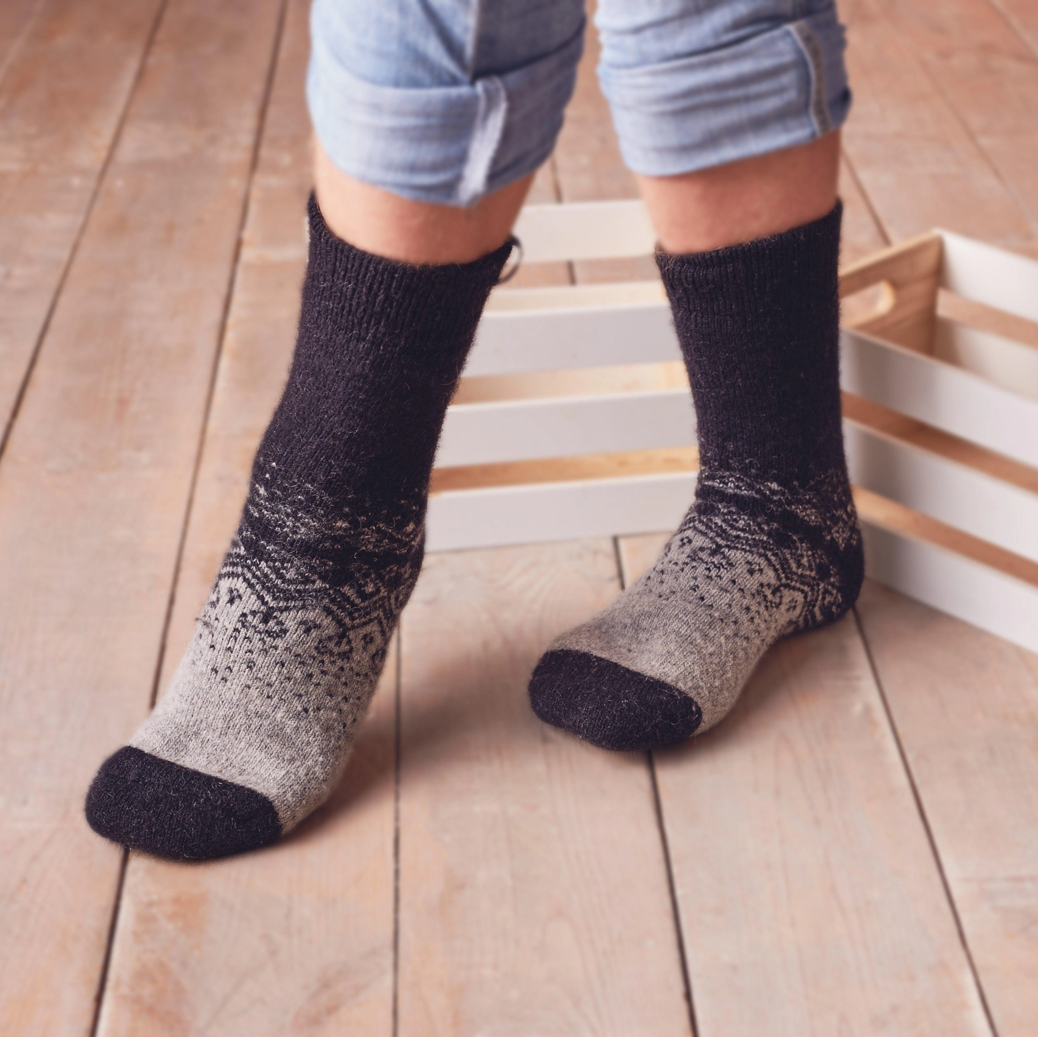 Arctic Night Merino Crew Socks: Conquer Cold in Comfort & Style.